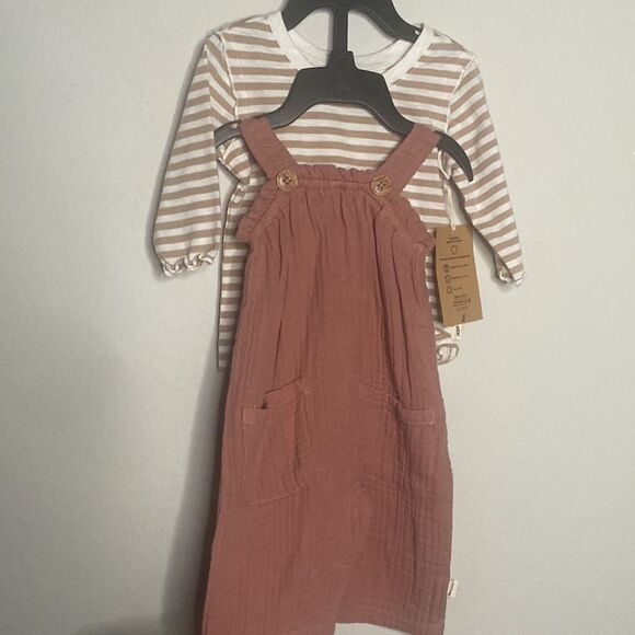 Easy-peasy Baby Girl Rose Jumpsuit Ruffle top Set 2 piece 0-3m boho FALL CASUAL - Picture 4 of 7